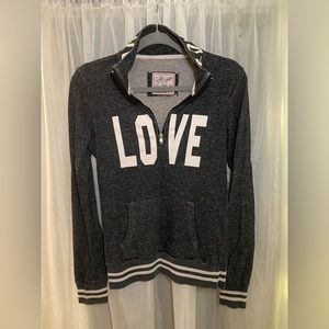 LOVE grey pull-over/ quarter zip